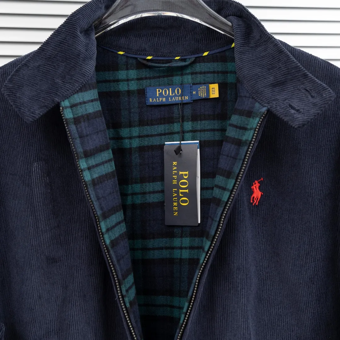 P470 top version (difference in currency) You can scan the QR code to enter the official website Style: Ralph Lauren POLO Ralph Lauren original molded small label embroidered corduroy old money style jacket Color: Picture color Size: S-XL Fabric: Corduroy Accessories: Full set of customized accessories No gender distinction, the same style for men and women